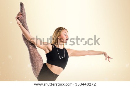 Blonde ballerina dancing
