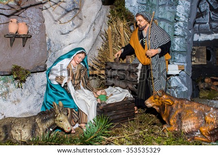 statuettes of the crib representing the birth of baby jesus