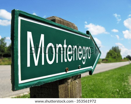 Montenegro signpost along a rural road