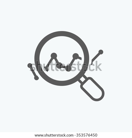 Thin lines icons set of analysis Royalty-Free Stock Photo #353576450