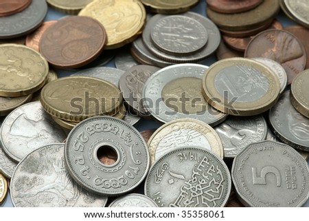 Background from coins of the different countries
