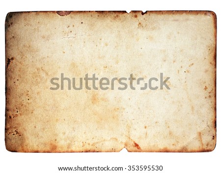 Blank paper texture isolated on white background