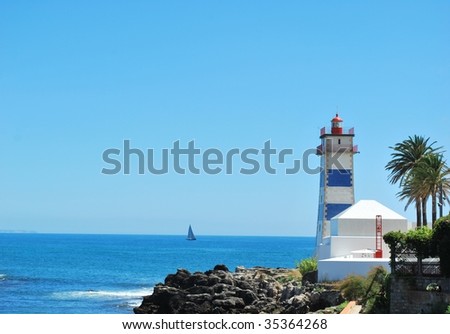 photo of a lighthouse in Cascais, Portugal