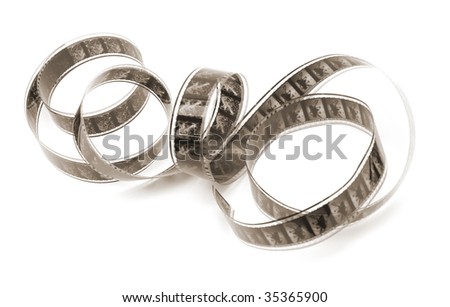 black and white film isolated in white background
