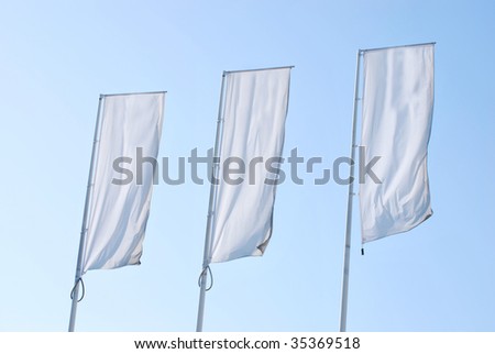Empty banners over the sky. Blank Space for your text and graphics