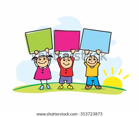 pre-school kid sign character illustration logo icon vector Royalty-Free Stock Photo #353723873