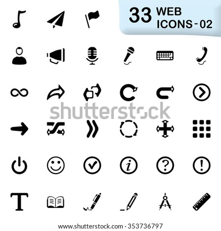Black web icons pack