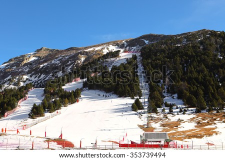 Winter Resort Vall de Nuria a beautiful valley located in the Catalan pyrenees, Spain