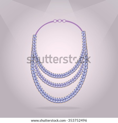 Isolated beautiful necklace on a colored background