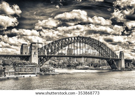 Beautiful view of Sydney Harbour Bridge.