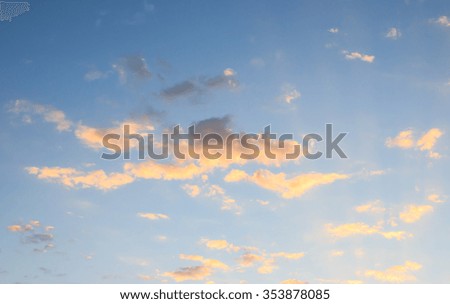 Image of sunset with the blue sky background
