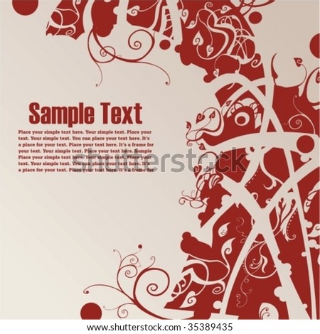  background with free space for your text decorated with floral ornament