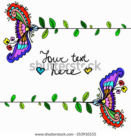 Cute floral doodle vector colorful ornament