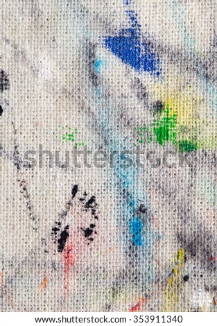 paint stains on the fabric as background