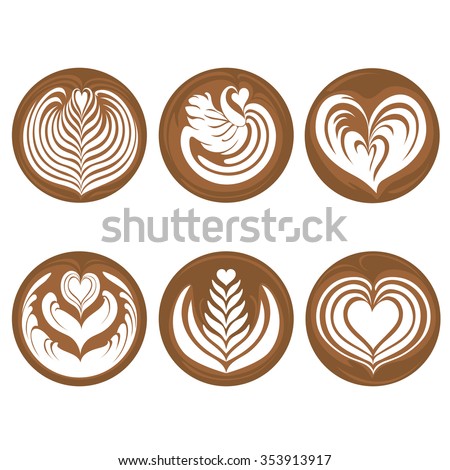 Coffee Latte Art Set Royalty-Free Stock Photo #353913917