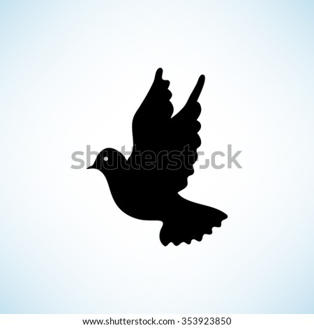 dove  - black vector icon