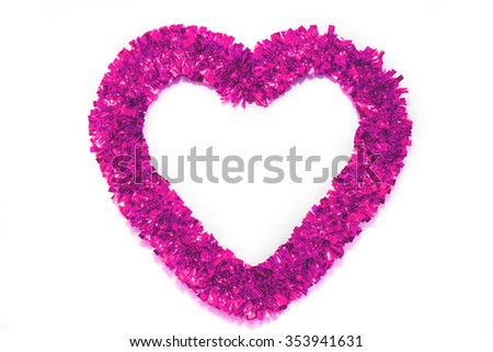 Christmas framework in form of heart with white background
