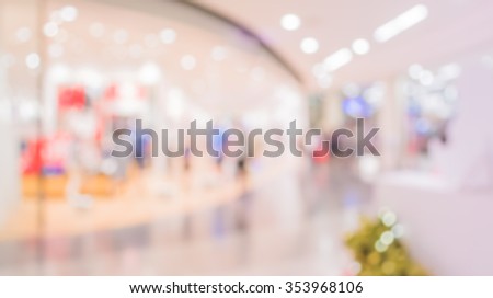 abstract blur image of shopping mall and people on christmas time.