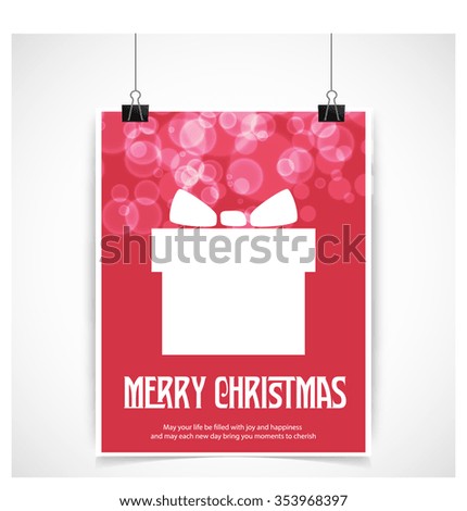 Merry Christmas and Happy Winter background celebration typography with presents and gift box. Vector illustration.