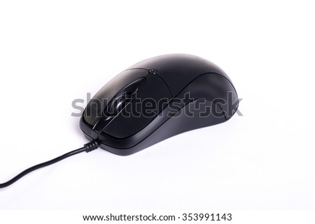 black mouse on white background