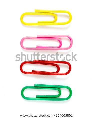 Decorative paper clips on a white