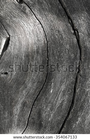 Old wood grain surface grooves are curved two lines.