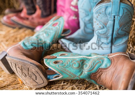 old Cowboy Boots in farm