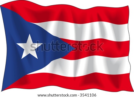 Waving flag of Puerto-Rico isolated on white