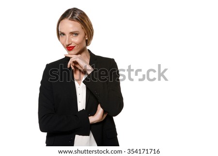 Portrait of a pretty corporate executive woman - isolated on white