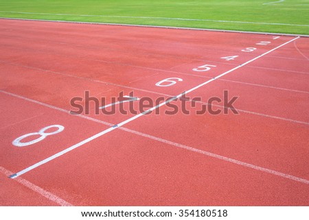Start point with number of running track.