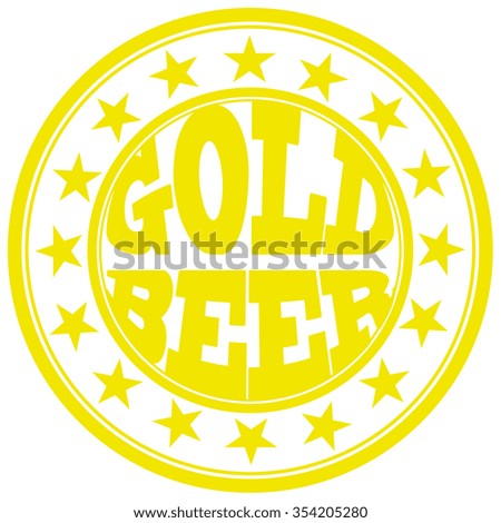 circle stamp "Gold Beer", bitmap
