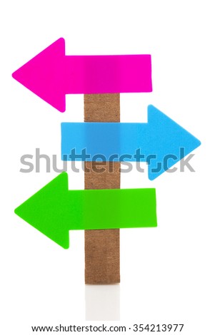 Left - Right signpost isolated on white background 