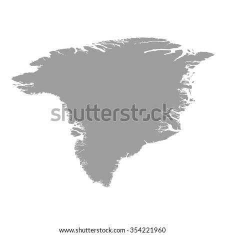 Greenland map grey colored on  a white background