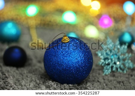 Christmas balls on defocused background