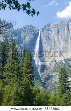 Yosemite Falls from the floor of Yosemite Valley