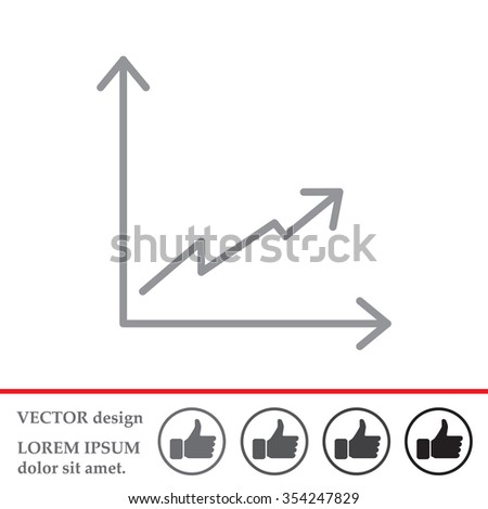 Flat line icon of graph