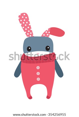 Cute bunny vector illustration wearing pyjamas