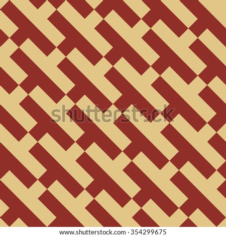Seamless burgundy red and beige op art textile mod pattern vector