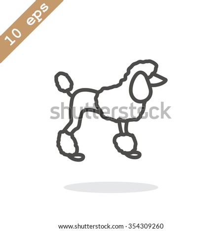 French poodle vector icon