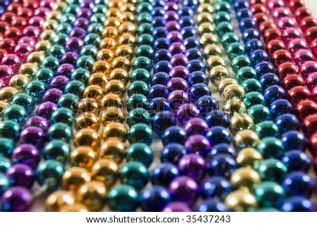 Row of Mardi Gras beads