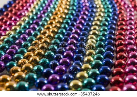 Row of Mardi Gras beads