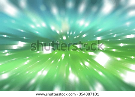 abstract blue and green background. fractal explosion star with gloss and lines