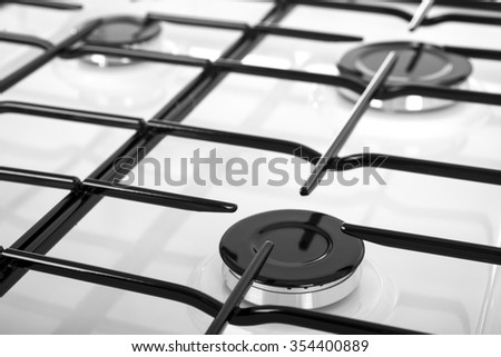 New white gas stove isolated on a white background