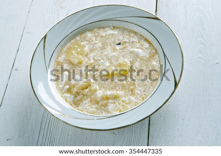 Slovak Sour Bean Soup close up
