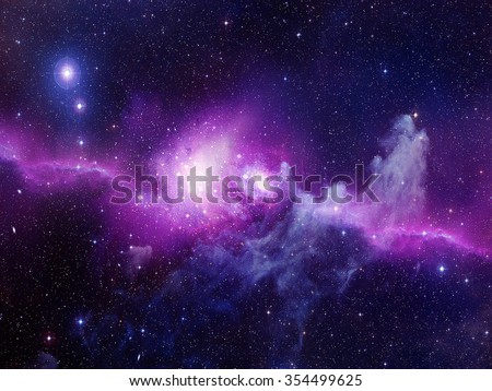 Universe filled with stars, nebula and galaxy Royalty-Free Stock Photo #354499625