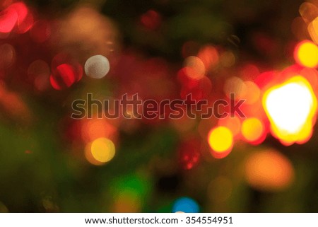 Bokeh Christmas decoration ,on christmas tree