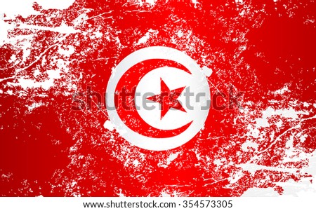 Tunisia Grunge Texture Flag. Grunge effect can be cleaned easily.