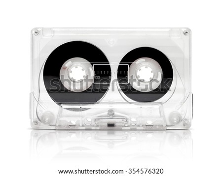 vintage cassette tape isolated on white background with clipping path