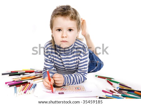 boy drawing a house
