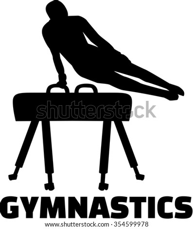 Gymnastics with man at pommel horse